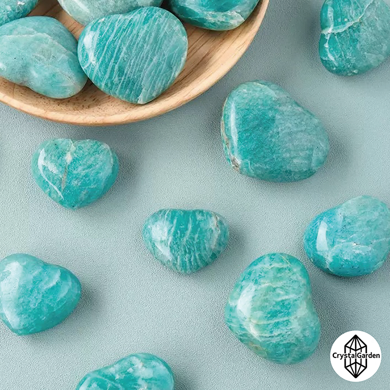 Amazonite Heart Palm Stone - Image 4