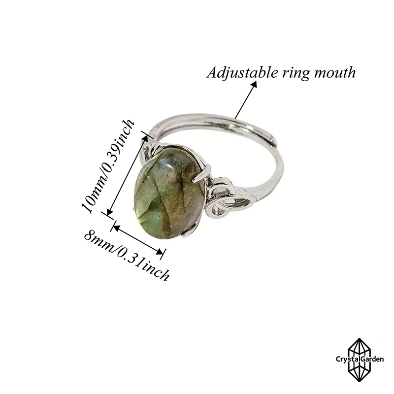 Labradorite Egg-shaped Rings - Image 2