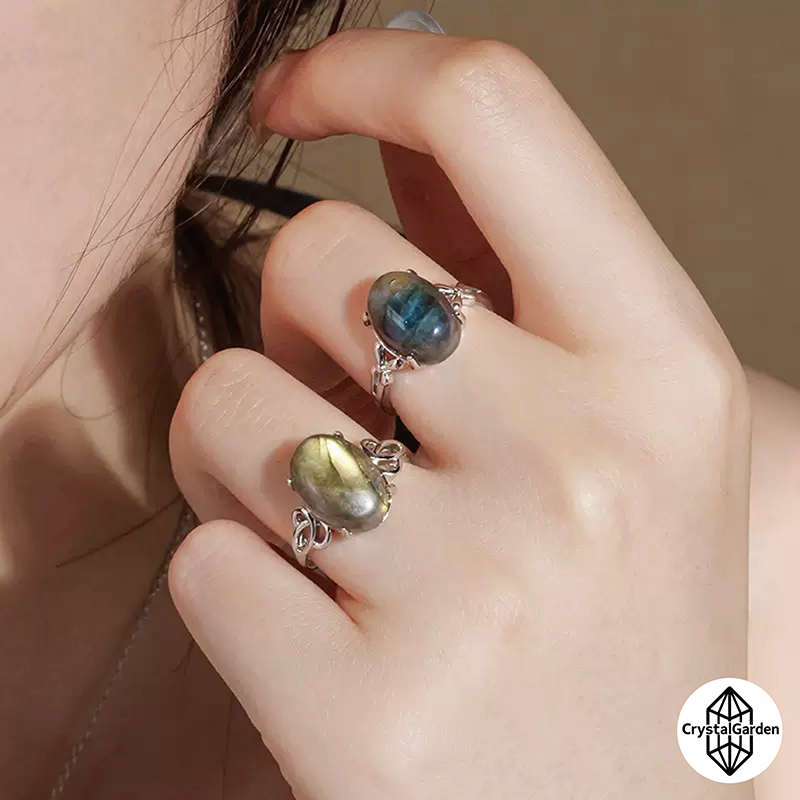 Labradorite Egg-shaped Rings - Image 3