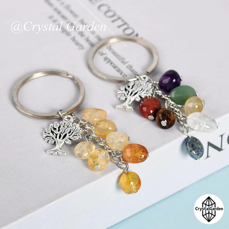 Raw Stone Life Tree Key Chains - Image 4