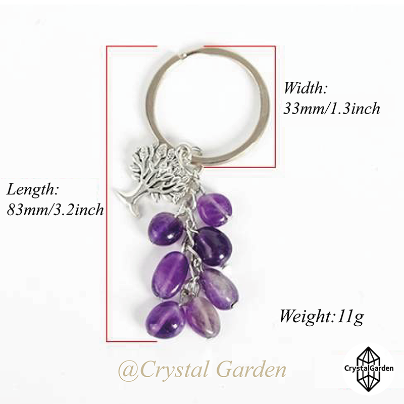 Raw Stone Life Tree Key Chains - Image 2