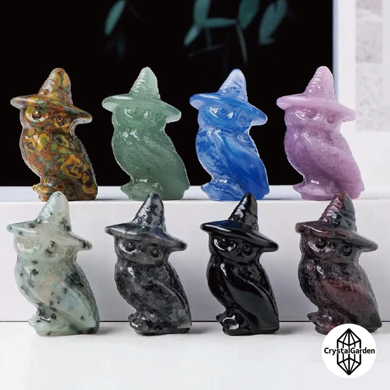 Mix Crystal Material Wizard Hat Owl Carvings - Image 3