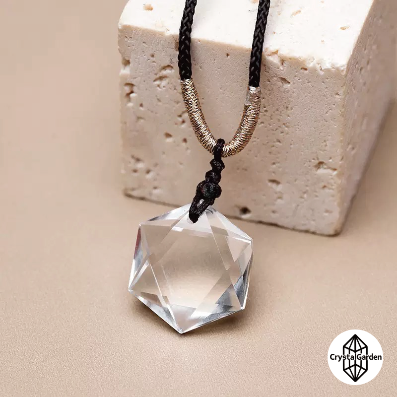 Clear Quartz Hexagonal Star Pendants - Image 3