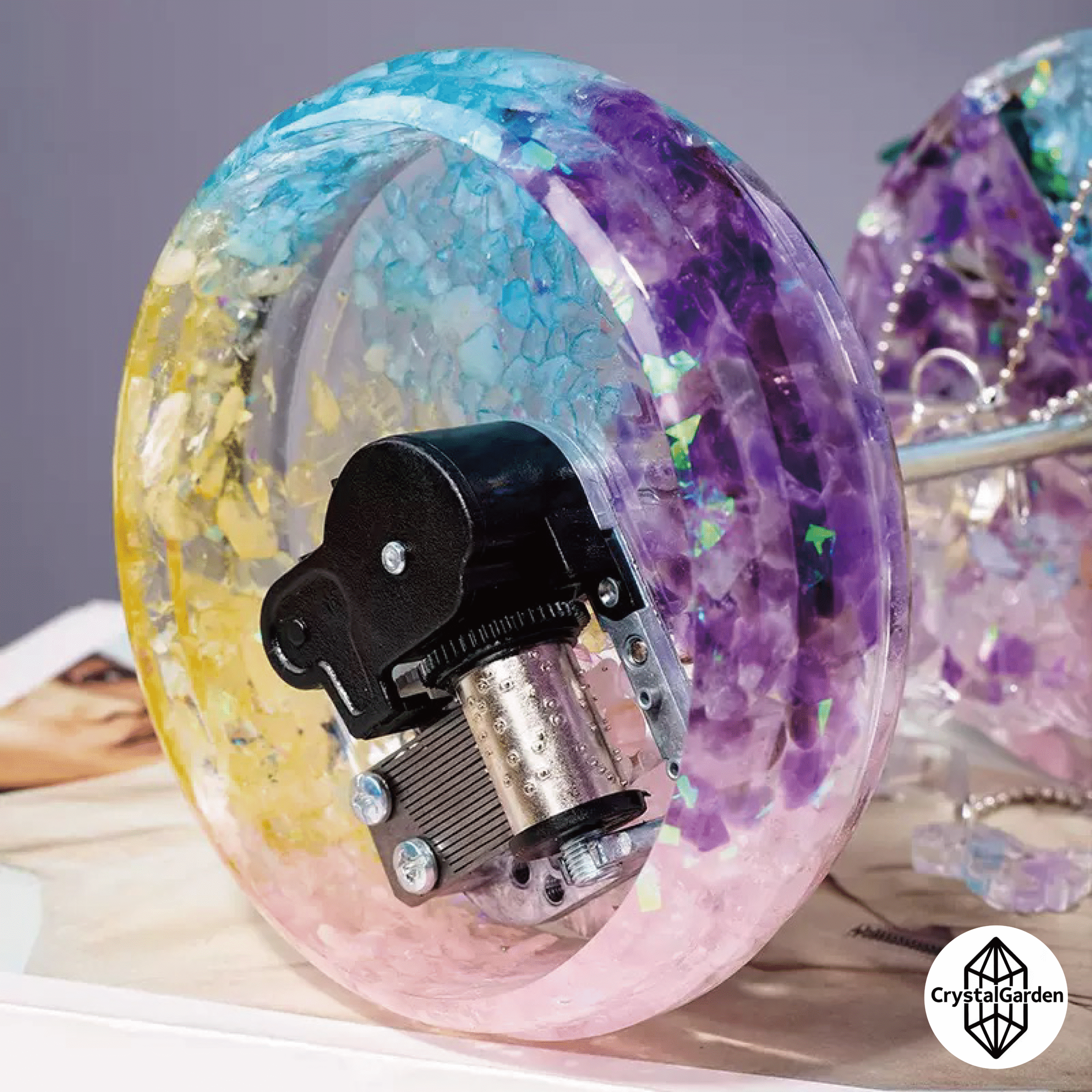 Natural Crystal Chips Music Box - Image 3