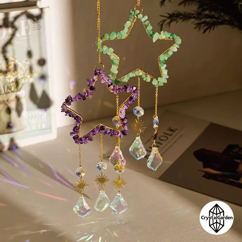 Natural Crystal Crushed Stone Star Wind Chime - Image 3