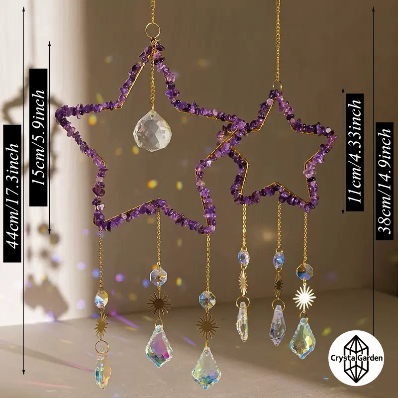 Natural Crystal Crushed Stone Star Wind Chime - Image 2