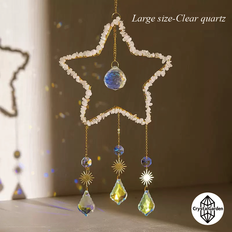 Natural Crystal Crushed Stone Star Wind Chime - Image 4