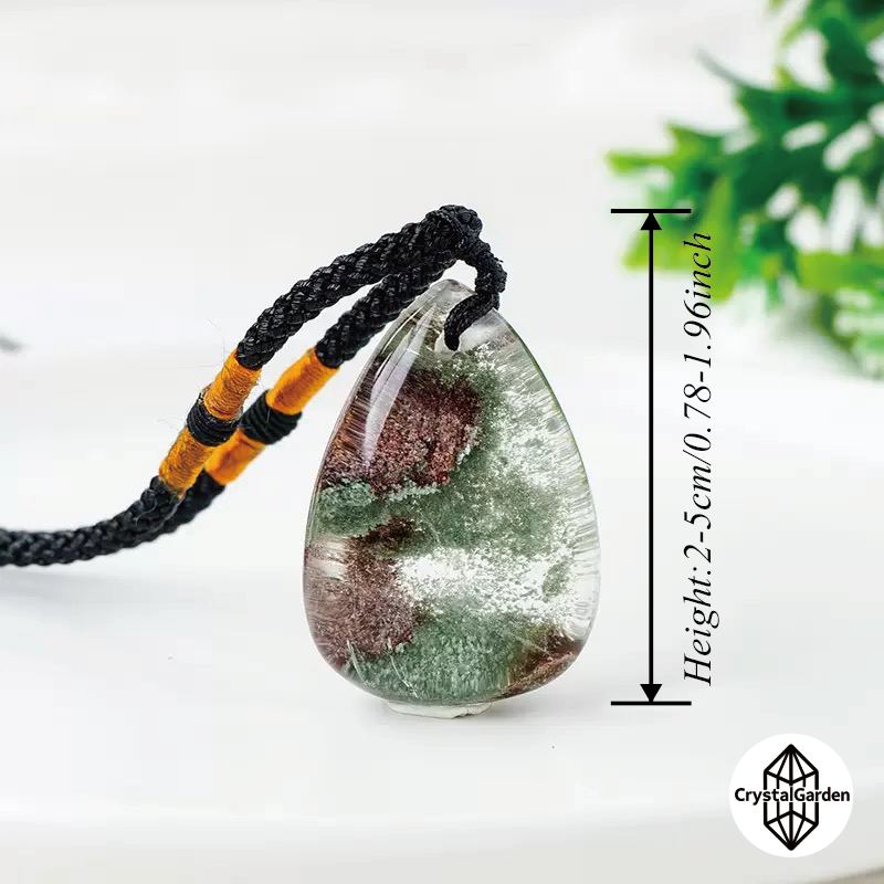 Green Phantom Quartz Tear Drop Pendants - Image 2