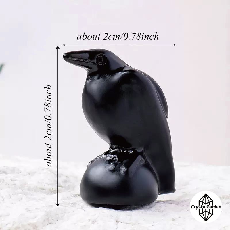 Black Obsidian Crow Carvings - Image 2