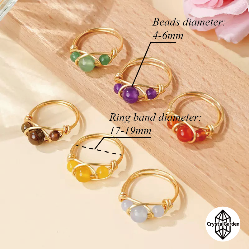 Mix Material Crystal Beads Ring - Image 2