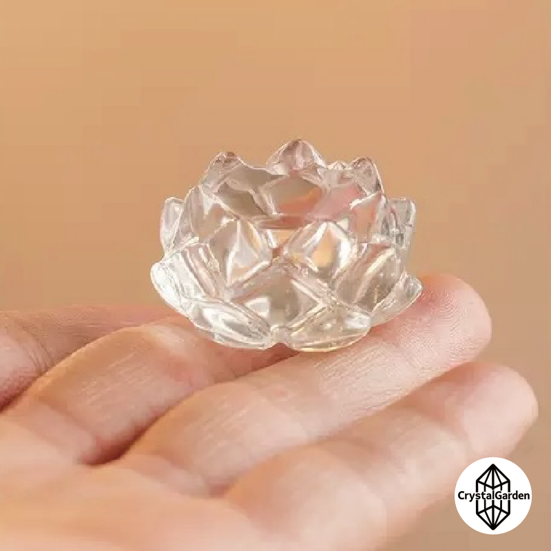 High Quality Clear Quartz Lotus-shaped Sphere Holder - Image 3
