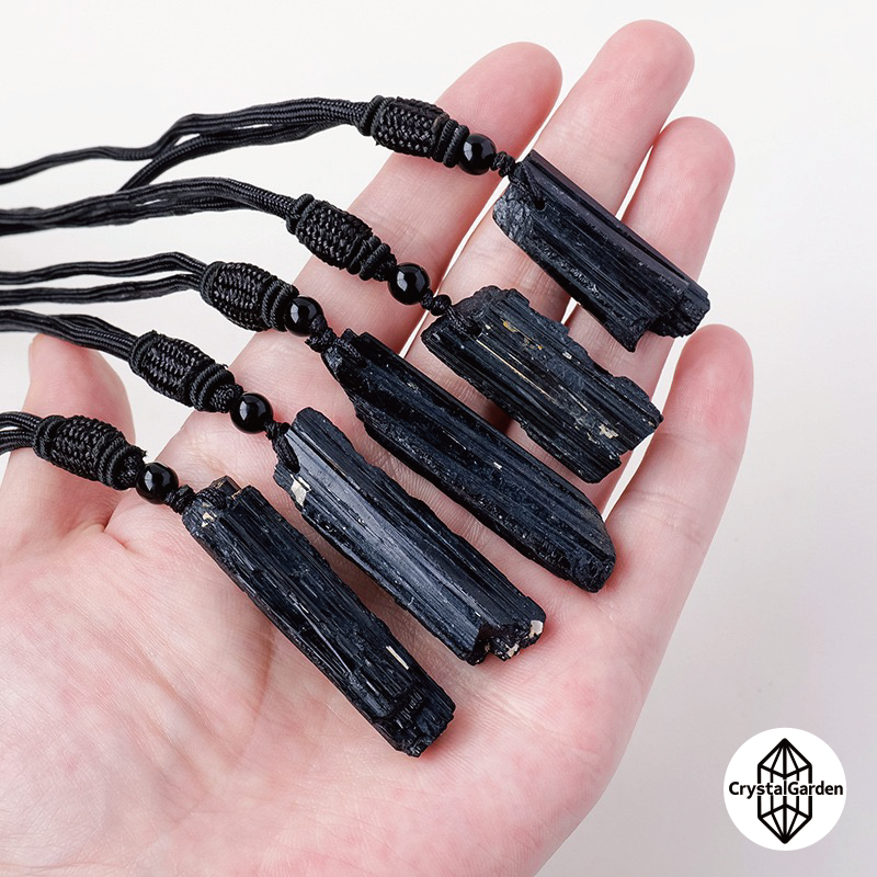 Black Tourmaline Raw Stone Pendants - Image 4