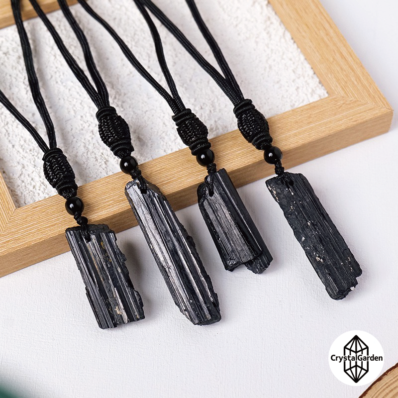 Black Tourmaline Raw Stone Pendants - Image 3