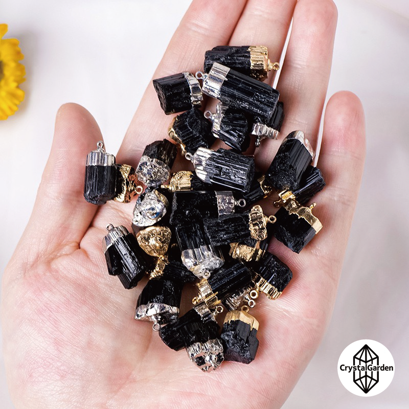 Black Tourmaline Raw Stone Pendant - Image 2