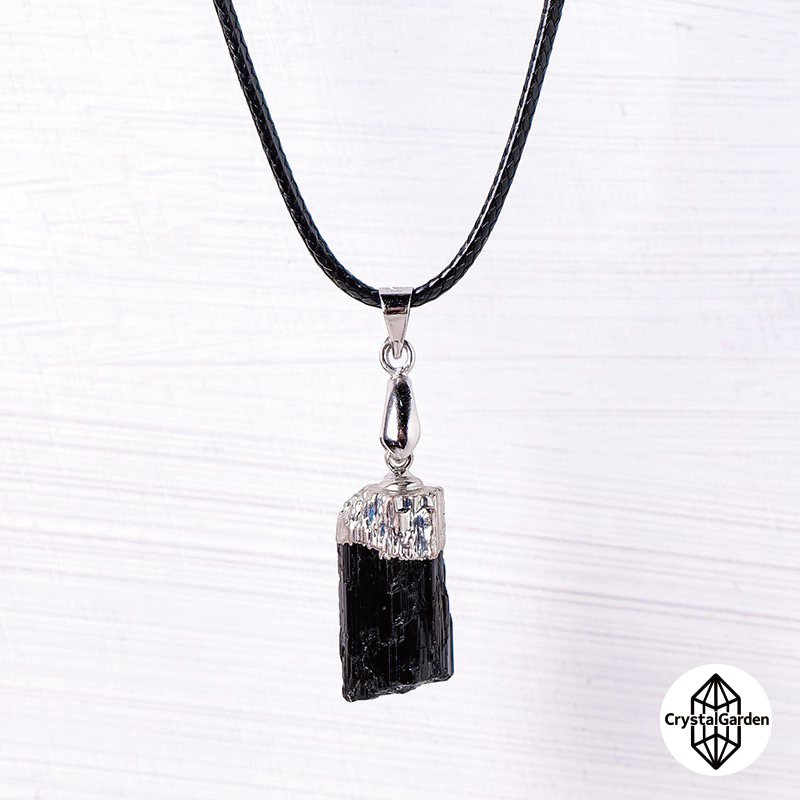 Black Tourmaline Raw Stone Pendant - Image 5